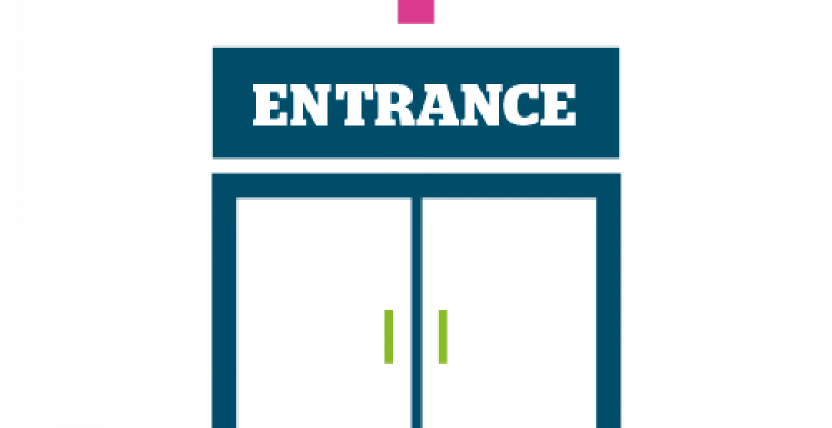 Graphic of hospital entrance