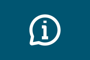 Information icon on blue background
