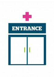 Graphic of hospital entrance